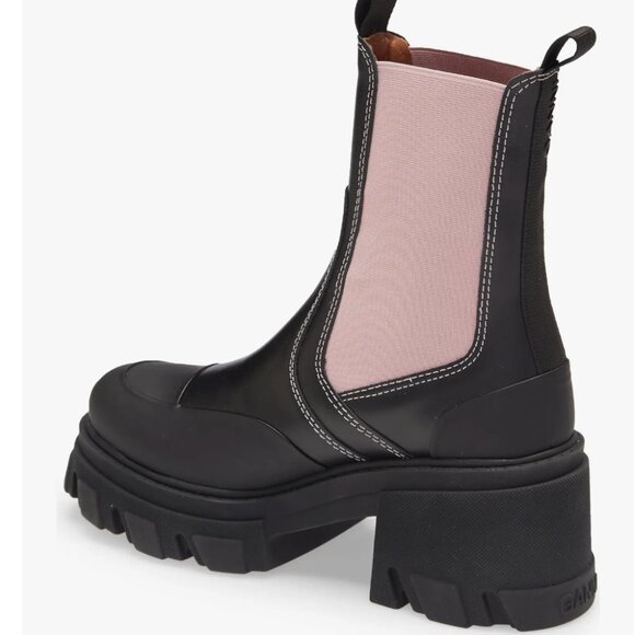 Ganni Platform Chelsea Boot NWT Black & Pink Size 11 NWT - Picture 3 of 8